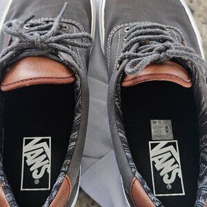Canvas sneakers, Vans Era 59, dark grey with leather accents
